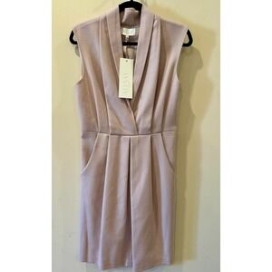Adam Lippes NWT 100% Wool Silk Lined Dress Pale Pink Sz 6 Sleeveless V-Neck $295